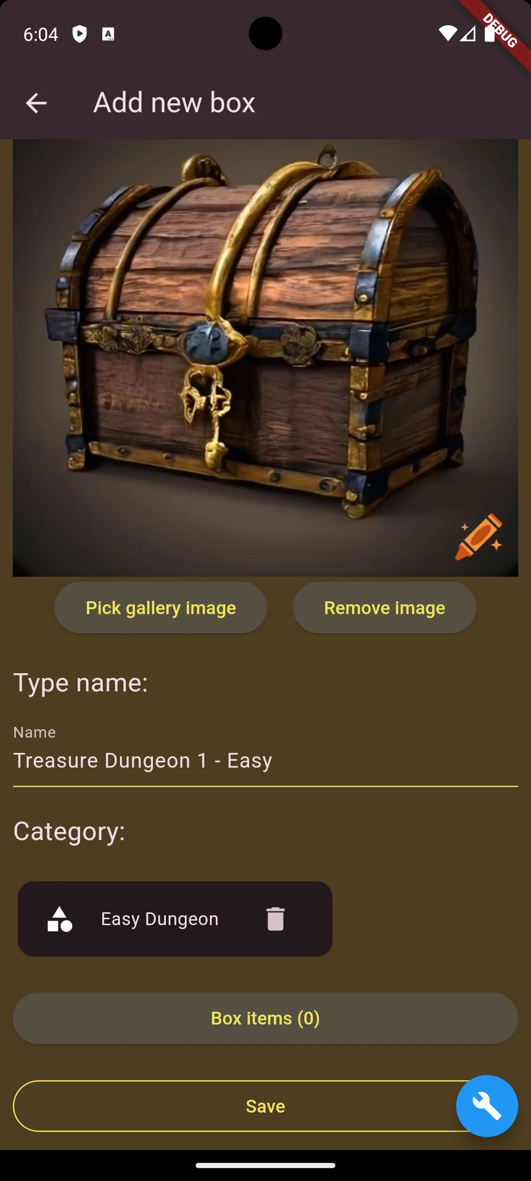 Loot Dice - App - Add new box page